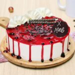 Blueberry Cherry Drip Cake