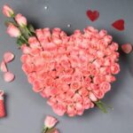 Heart Shape Baby Pink Roses