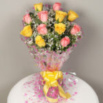 Pink and Yellow Roses Bouquet