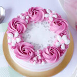 Pink Cream Flower Cake